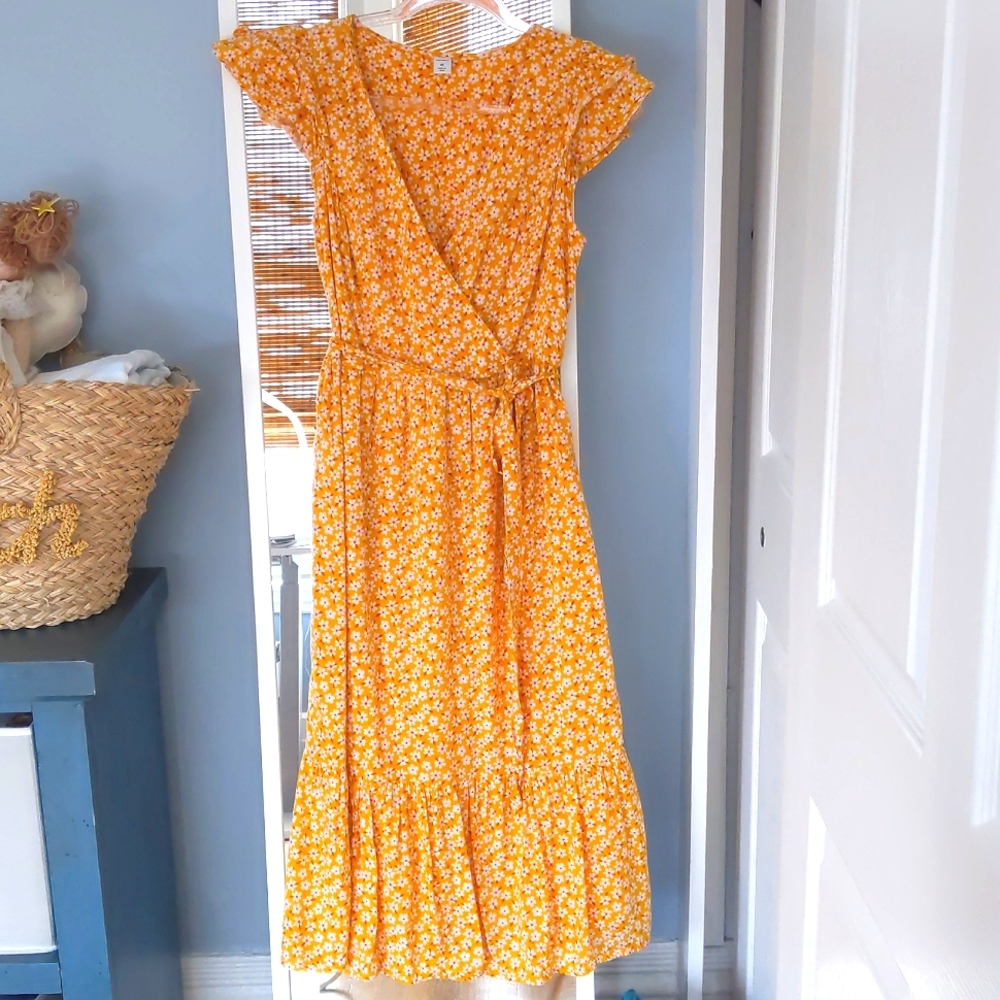 Maxi wrap dress daisy print